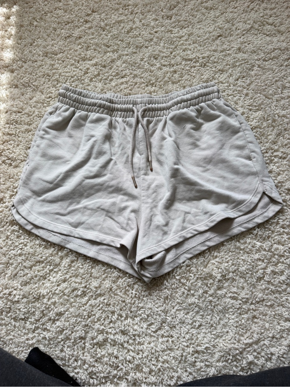 H&M Cream Athletic Drawstring Shorts